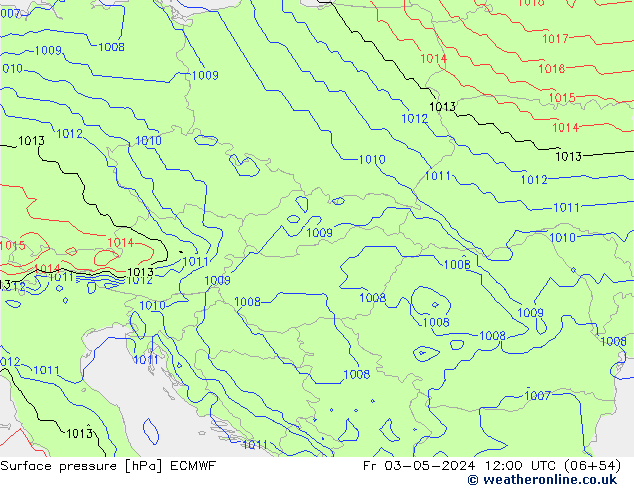 ciśnienie ECMWF pt. 03.05.2024 12 UTC