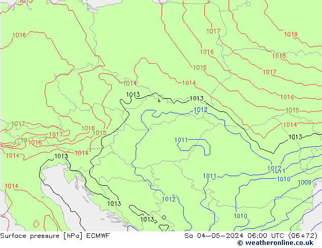 pression de l'air ECMWF sam 04.05.2024 06 UTC