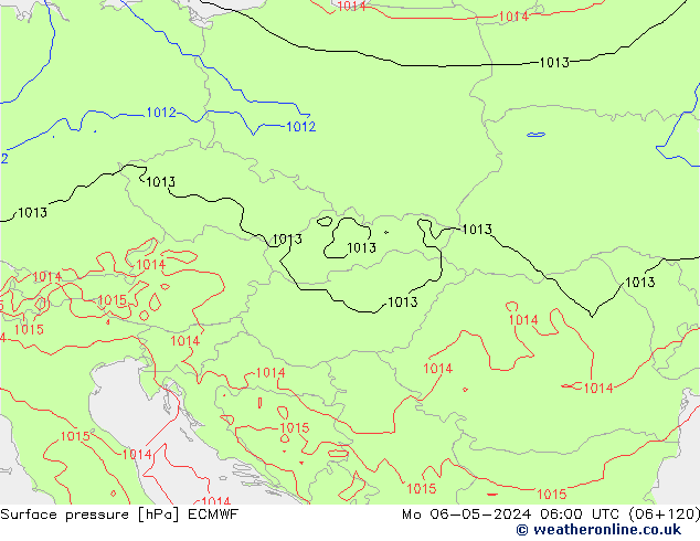 Luchtdruk (Grond) ECMWF ma 06.05.2024 06 UTC