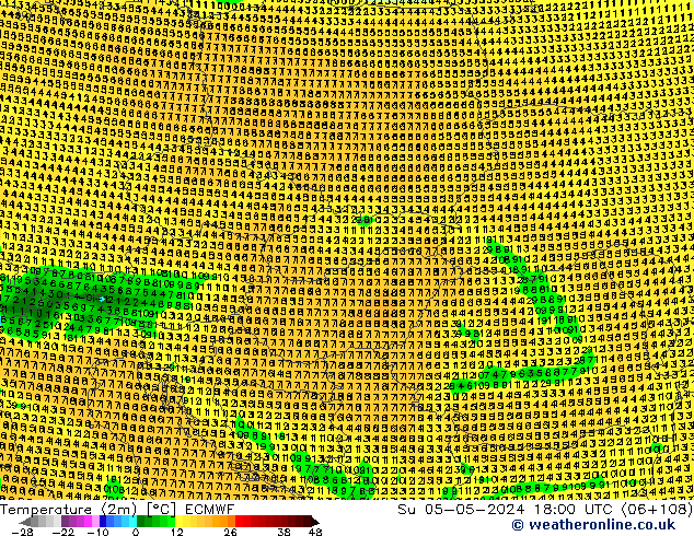 Temperatura (2m) ECMWF dom 05.05.2024 18 UTC