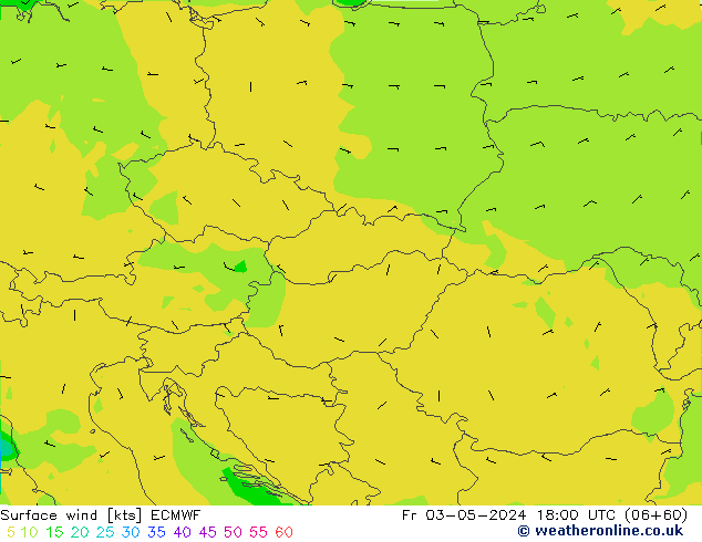 Vent 10 m ECMWF ven 03.05.2024 18 UTC