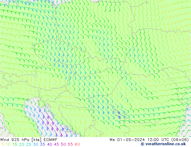 Wind 925 hPa ECMWF We 01.05.2024 12 UTC