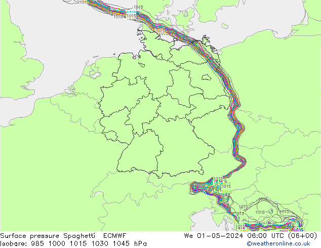 ciśnienie Spaghetti ECMWF śro. 01.05.2024 06 UTC