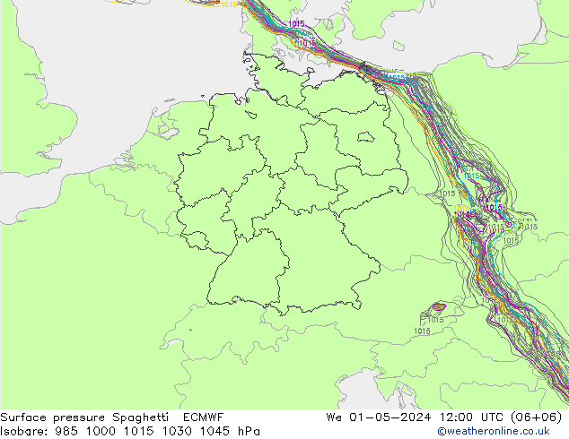 ciśnienie Spaghetti ECMWF śro. 01.05.2024 12 UTC