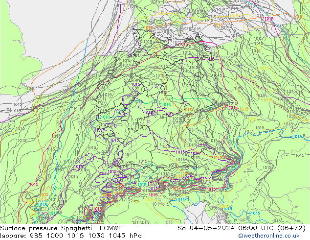 Yer basıncı Spaghetti ECMWF Cts 04.05.2024 06 UTC