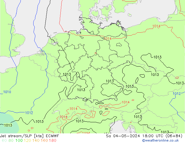 Polarjet/Bodendruck ECMWF Sa 04.05.2024 18 UTC