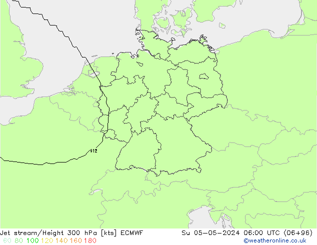 Jet stream/Height 300 hPa ECMWF Su 05.05.2024 06 UTC