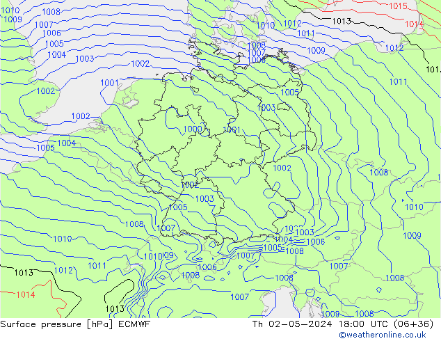 Bodendruck ECMWF Do 02.05.2024 18 UTC