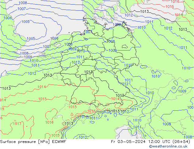 ciśnienie ECMWF pt. 03.05.2024 12 UTC