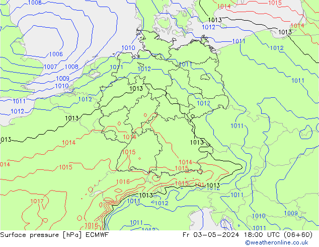 Yer basıncı ECMWF Cu 03.05.2024 18 UTC