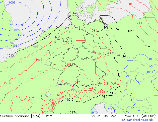 Luchtdruk (Grond) ECMWF za 04.05.2024 00 UTC