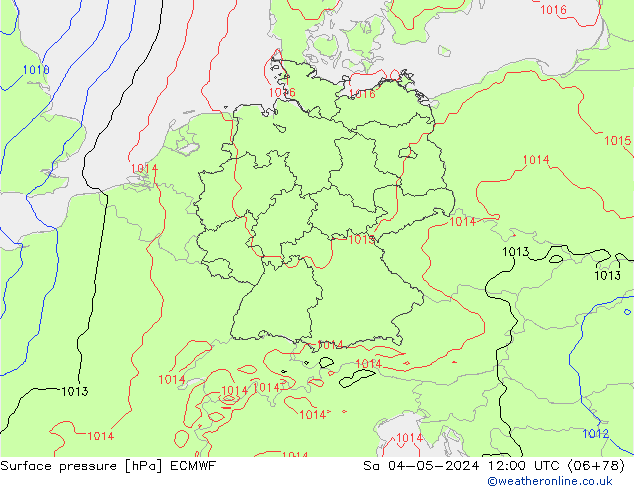 Surface pressure ECMWF Sa 04.05.2024 12 UTC