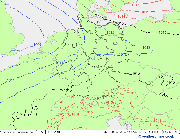 Yer basıncı ECMWF Pzt 06.05.2024 06 UTC