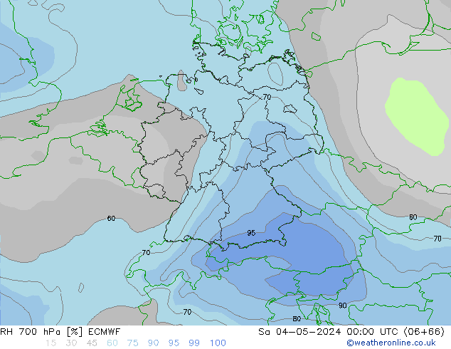 RH 700 hPa ECMWF Sa 04.05.2024 00 UTC