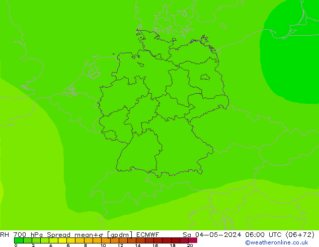 700 hPa Nispi Nem Spread ECMWF Cts 04.05.2024 06 UTC