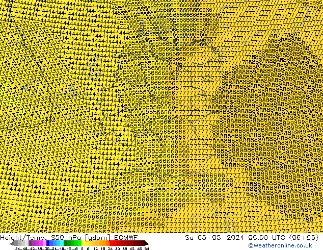 Height/Temp. 850 hPa ECMWF Su 05.05.2024 06 UTC