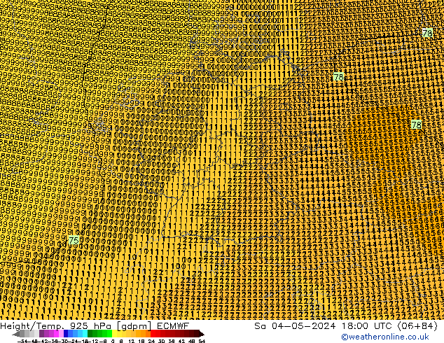 Height/Temp. 925 hPa ECMWF  04.05.2024 18 UTC