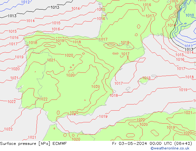 Yer basıncı ECMWF Cu 03.05.2024 00 UTC