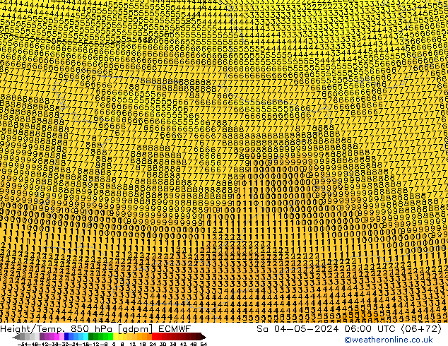 Height/Temp. 850 hPa ECMWF sab 04.05.2024 06 UTC