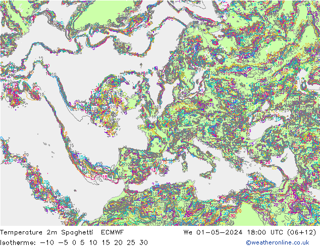 Temperaturkarte Spaghetti ECMWF Mi 01.05.2024 18 UTC