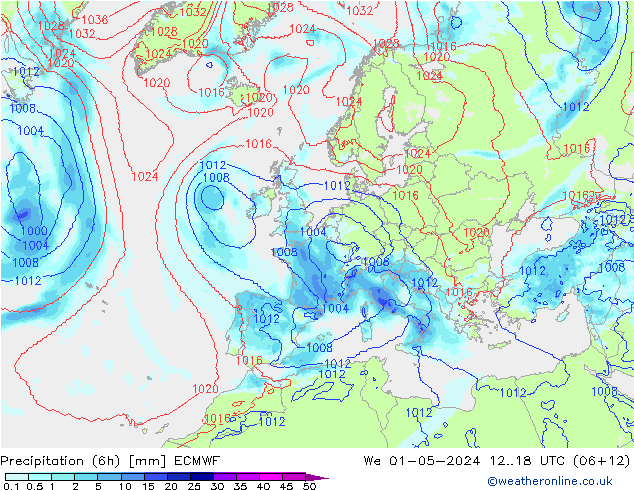 Précipitation (6h) ECMWF mer 01.05.2024 18 UTC