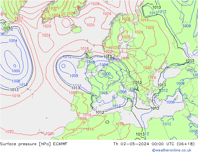 pression de l'air ECMWF jeu 02.05.2024 00 UTC