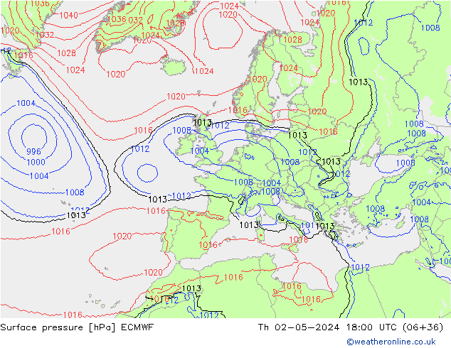 Bodendruck ECMWF Do 02.05.2024 18 UTC