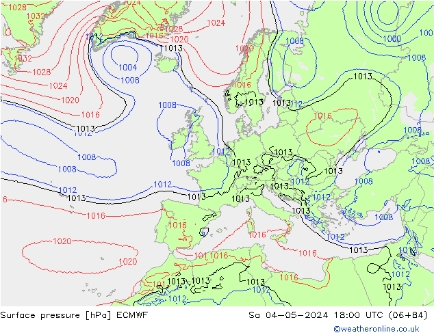 Surface pressure ECMWF Sa 04.05.2024 18 UTC