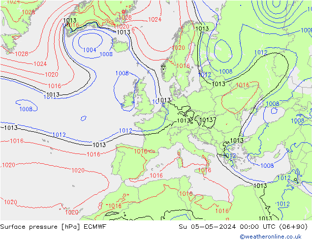 приземное давление ECMWF Вс 05.05.2024 00 UTC