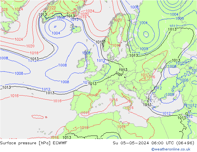 pression de l'air ECMWF dim 05.05.2024 06 UTC