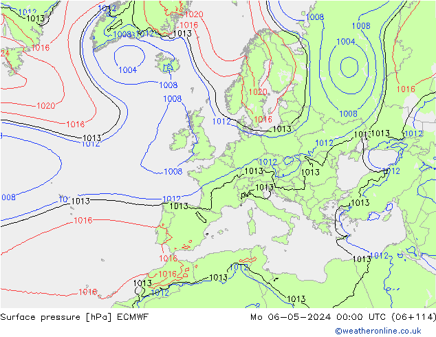 Bodendruck ECMWF Mo 06.05.2024 00 UTC