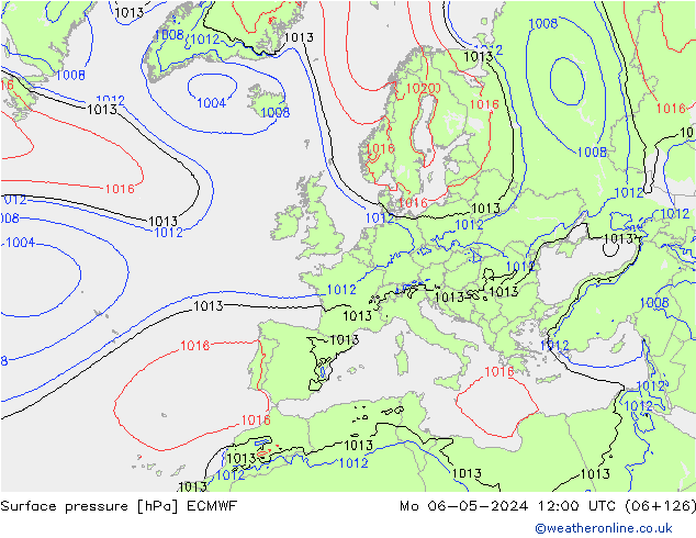 Surface pressure ECMWF Mo 06.05.2024 12 UTC