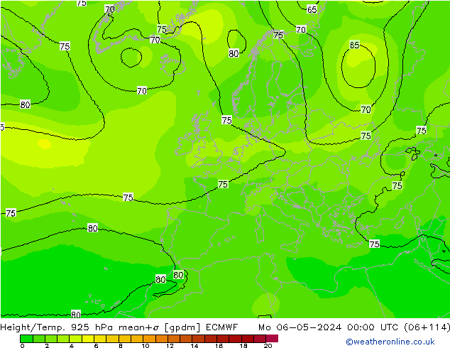 Height/Temp. 925 hPa ECMWF Mo 06.05.2024 00 UTC