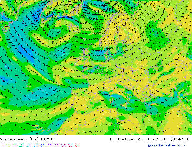 Bodenwind ECMWF Fr 03.05.2024 06 UTC