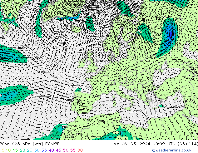 Vent 925 hPa ECMWF lun 06.05.2024 00 UTC