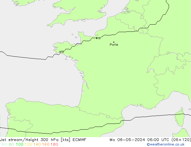 Straalstroom ECMWF ma 06.05.2024 06 UTC