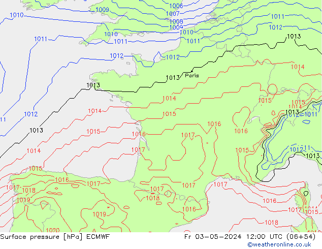 Surface pressure ECMWF Fr 03.05.2024 12 UTC