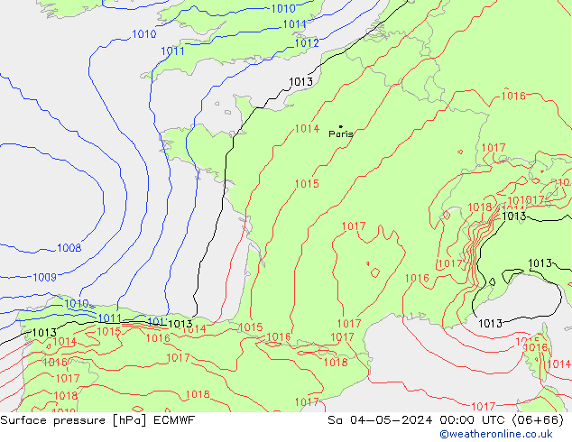 pression de l'air ECMWF sam 04.05.2024 00 UTC