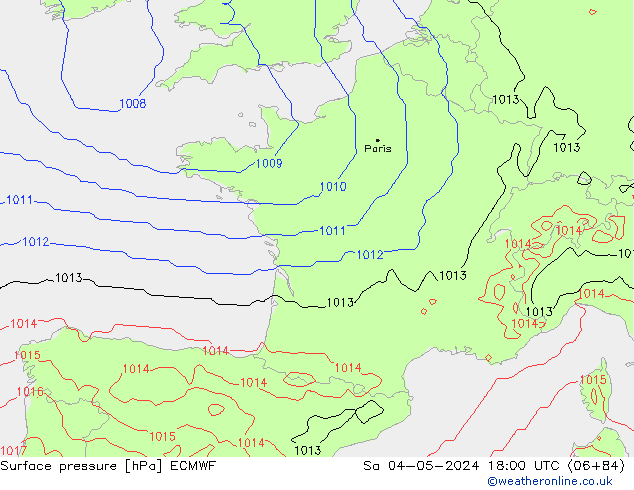 Luchtdruk (Grond) ECMWF za 04.05.2024 18 UTC