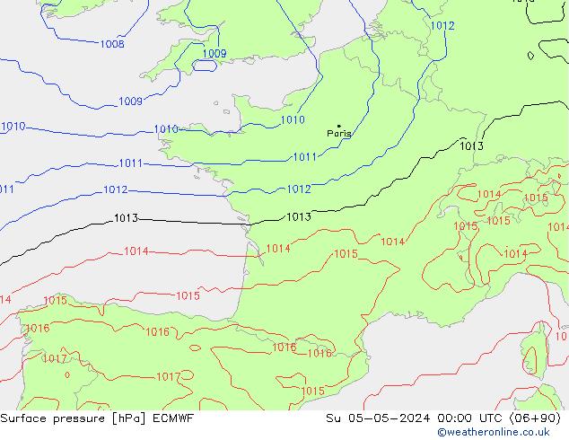 Surface pressure ECMWF Su 05.05.2024 00 UTC