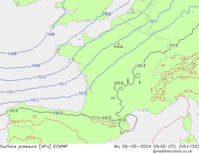 Luchtdruk (Grond) ECMWF ma 06.05.2024 06 UTC