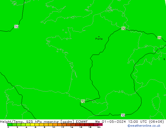 Height/Temp. 925 гПа ECMWF ср 01.05.2024 12 UTC