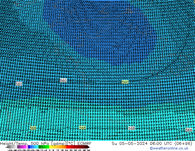 Height/Temp. 500 hPa ECMWF Su 05.05.2024 06 UTC