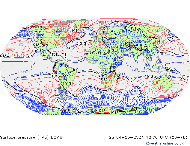 Surface pressure ECMWF Sa 04.05.2024 12 UTC