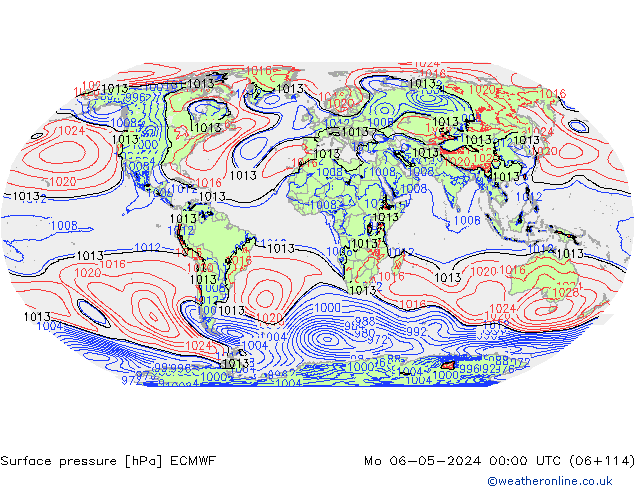 ciśnienie ECMWF pon. 06.05.2024 00 UTC