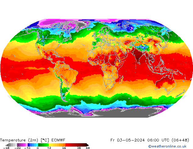 Temperatura (2m) ECMWF ven 03.05.2024 06 UTC