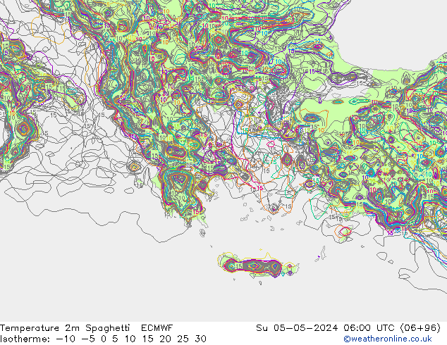 Temperaturkarte Spaghetti ECMWF So 05.05.2024 06 UTC