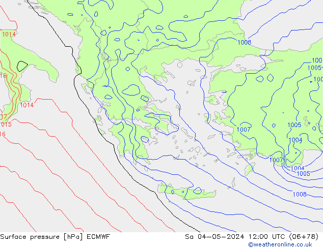 pressão do solo ECMWF Sáb 04.05.2024 12 UTC