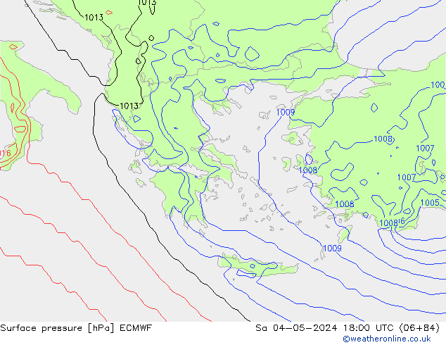 Surface pressure ECMWF Sa 04.05.2024 18 UTC