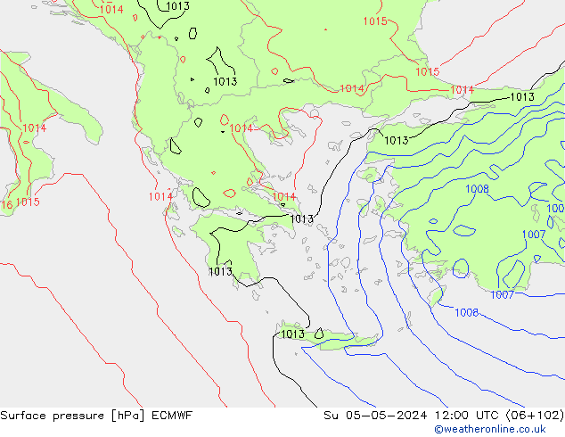 Surface pressure ECMWF Su 05.05.2024 12 UTC